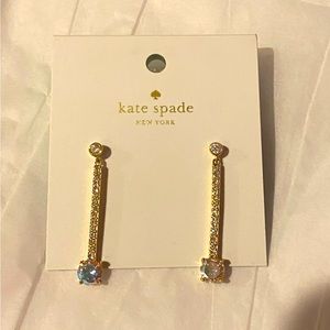 Kate spade AB/ Gold dangle gem earrings new never worn gold tone really pretty
